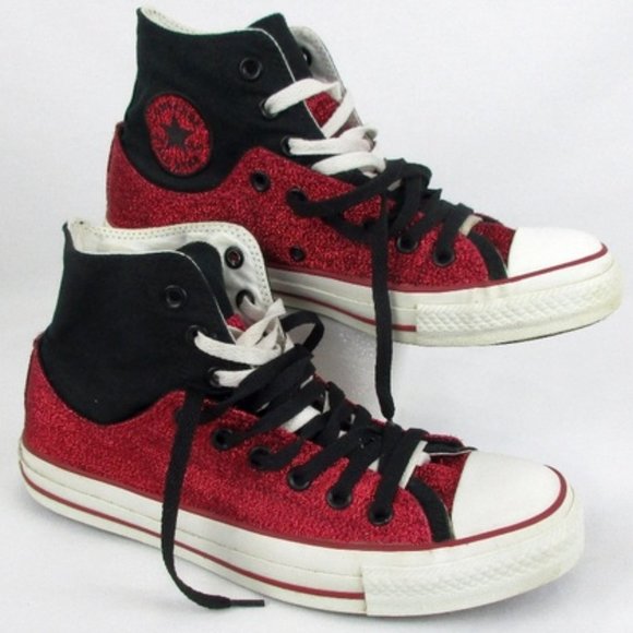 red sequin chuck taylors
